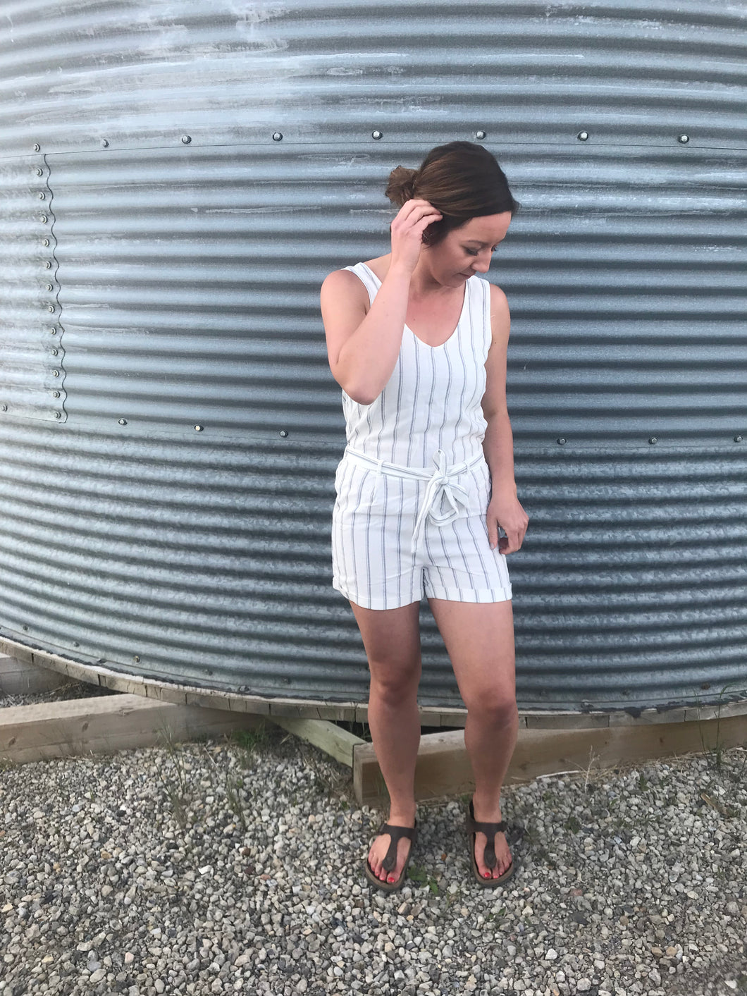Ava Striped Romper