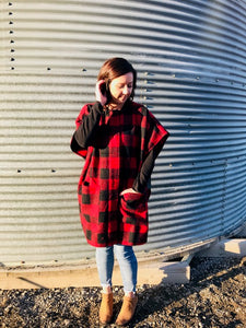 Kenzie Plaid Poncho