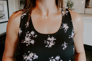 Maddie Black Blooms Top